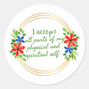 Pegatina Redonda Agradecidos Motivación palabras para la vida