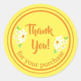 Pegatina Redonda Agradecimiento a la flor de pequeñas empresas