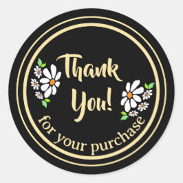 Pegatina Redonda Agradecimiento a la flor de pequeñas empresas