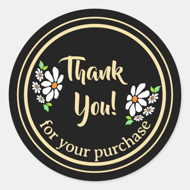 Pegatina Redonda Agradecimiento a la flor de pequeñas empresas (Anverso)