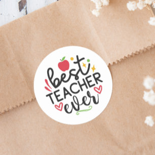 Pegatina Redonda Agradecimiento a maestros