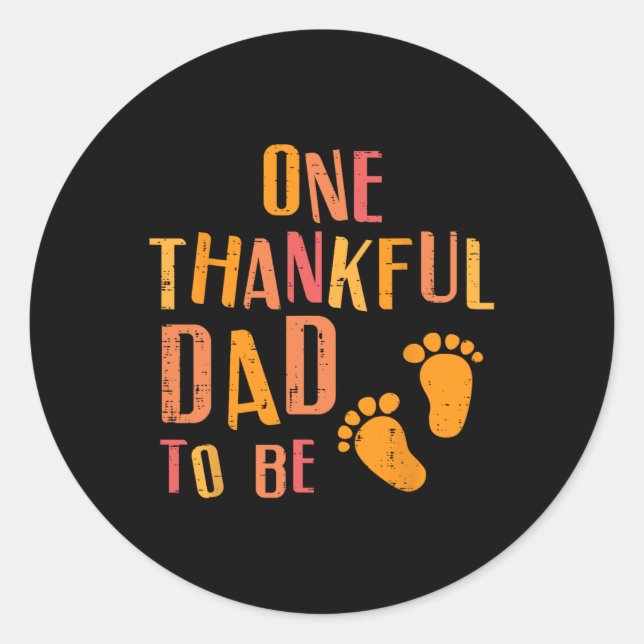 Pegatina Redonda Agradecimiento a papá por estar embarazada Anuncio (Anverso)