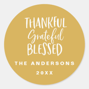 Pegatina Redonda Agradecimiento, agradecimiento, bendición