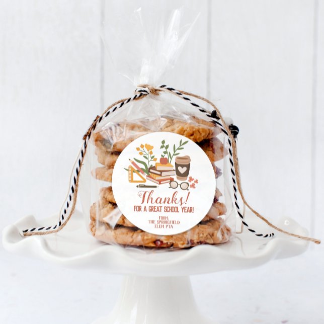 Pegatina Redonda Agradecimiento al Profesor de Fin de Año (Subido por el creador)