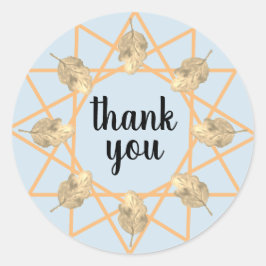 Pegatina Redonda Agradecimiento Botánico Acuarela Follaje Moderno