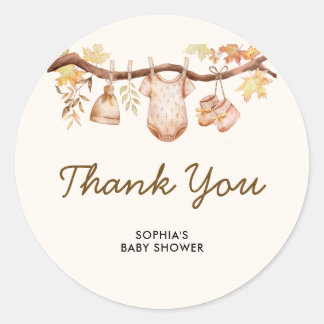 Pegatina Redonda Agradecimiento de Baby Shower por Enamorarse