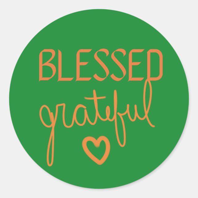 Pegatina Redonda Agradecimiento de BLESSED (Anverso)
