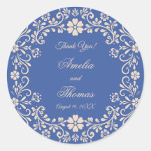 Agradecimiento de boda azul mexicano rústico