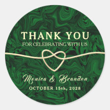 Agradecimiento de Boda Romántico Verde Caligrafía