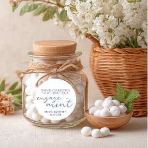Pegatina Redonda Agradecimiento de Compromiso Blue Mint