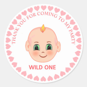 Pegatina Redonda Agradecimiento de cumpleaños de niños