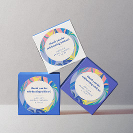 Pegatina Redonda Agradecimiento de Despedida de Soltera Abstracto C