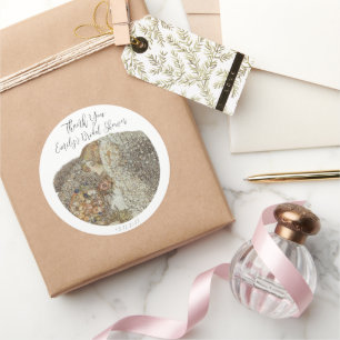 Pegatina Redonda Agradecimiento de Despedida de Soltera Art Nouveau