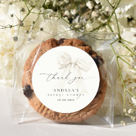 Pegatina Redonda Agradecimiento de Despedida de Soltera con Letra E