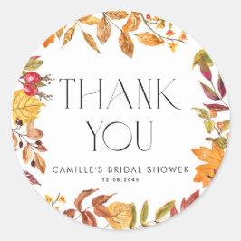 Pegatina Redonda Agradecimiento de Despedida de Soltera Corona de H