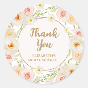 Pegatina Redonda Agradecimiento de Despedida de Soltera en Jardín F