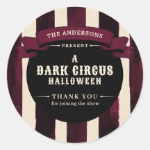 Agradecimiento de fiesta de Halloween del circo os