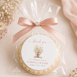 Pegatina Redonda Agradecimiento de la fiesta de Baby Shower floral