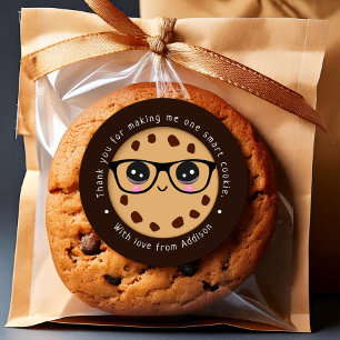 Pegatina Redonda Agradecimiento de regalo para profesor de cookie i