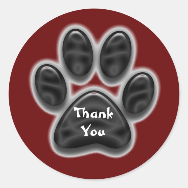 Pegatina Redonda Agradecimiento del Mascota de impresión de Black P (Anverso)