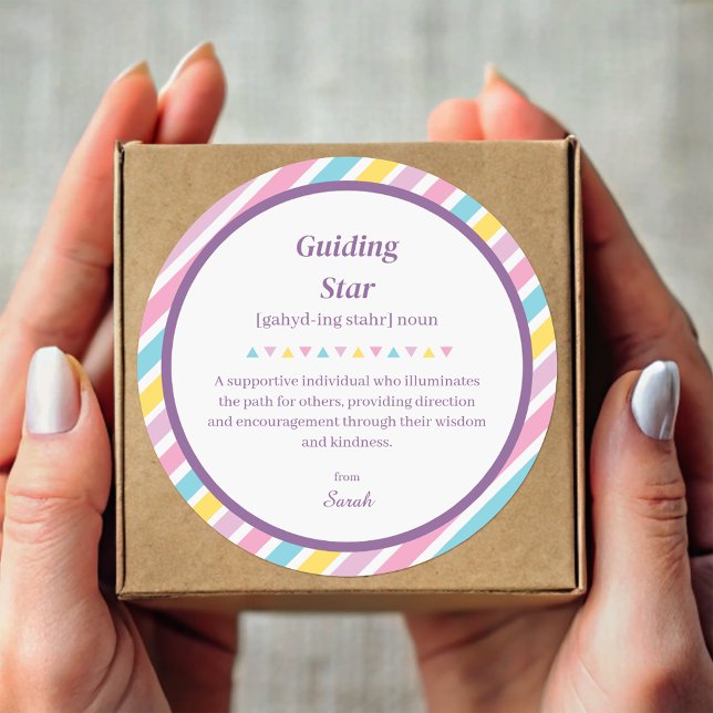 Pegatina Redonda Agradecimiento del profesor stripes Mentor (Stripes Teacher Mentor Appreciation Thank You Classic Round Sticker)