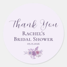 Pegatina Redonda Agradecimiento Floral de Acuarela Moderna para Des