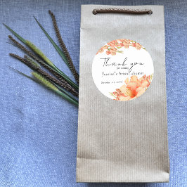 Pegatina Redonda Agradecimiento floral para despedida de soltera