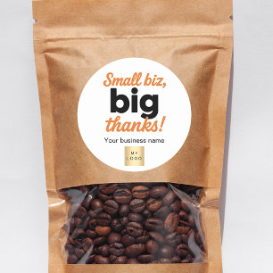 Pegatina Redonda Agradecimiento logotipo de negocios