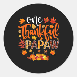 Pegatina Redonda Agradecimiento Papaw Fun Fall otoño Acción de Grac