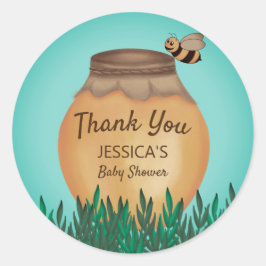 Pegatina Redonda Agradecimiento para Baby Shower Baby Bumblebee Ama