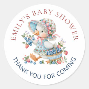 Pegatina Redonda Agradecimiento para Baby Shower Berry Sweet Silly