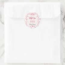 Agradecimiento para Baby Shower Cherry Bow