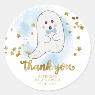 Pegatina Redonda Agradecimiento para Baby Shower de Halloween de Fa