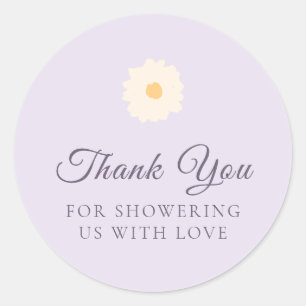 Pegatina Redonda Agradecimiento para Baby Shower de Lavanda