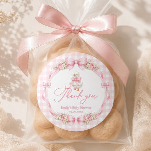 Pegatina Redonda Agradecimiento para Baby Shower de Little Silly Go