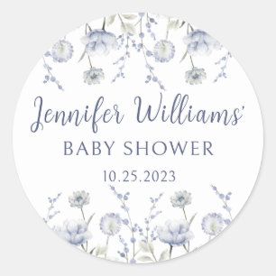Pegatina Redonda Agradecimiento para baby shower de niño otoñal con