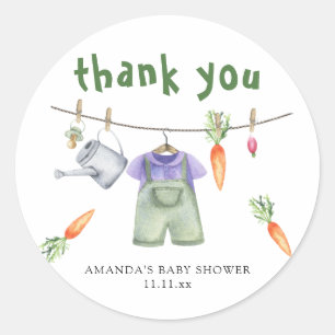 Pegatina Redonda Agradecimiento para baby shower de productos local