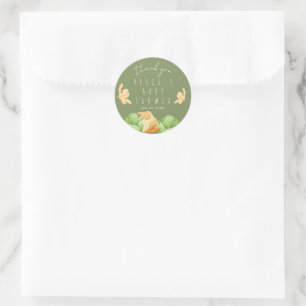 Pegatina Redonda Agradecimiento para Baby Shower de Repollo Cultiva