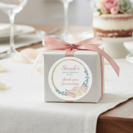 Pegatina Redonda Agradecimiento para Desayuno de Novia con Flores M