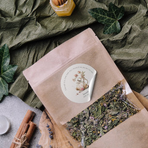 Pegatina Redonda Agradecimiento para Desayuno de Novia de té de acu