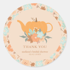 Pegatina Redonda Agradecimiento para Desayuno Nupcial de Calabaza d
