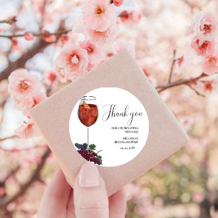 Pegatina Redonda Agradecimiento para despedida de soltera con degus