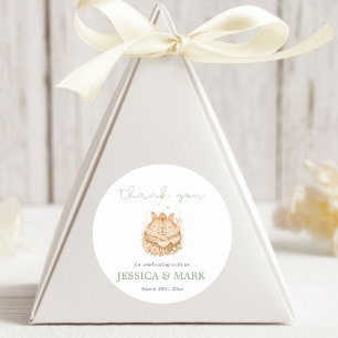 Pegatina Redonda Agradecimiento para el baby shower de los pequeños