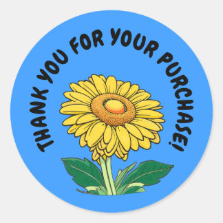 Pegatina Redonda Agradecimiento personalizable Girasol