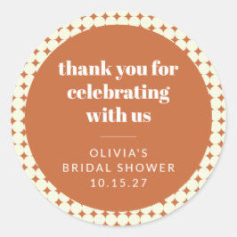 Pegatina Redonda Agradecimiento personalizado moderno para ducha de