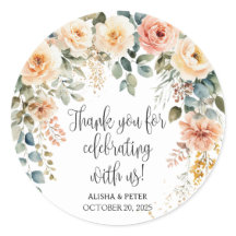 Agradecimiento Plano Acuarela Floral Rubor