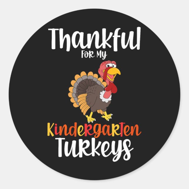 Pegatina Redonda Agradecimiento por mi Día de Acción de Gracias en  (Anverso)