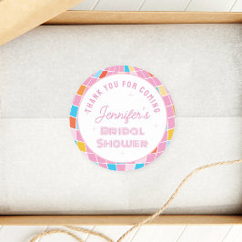 Pegatina Redonda Agradecimiento por venir a la despedida de soltera