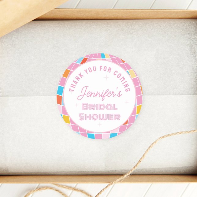 Pegatina Redonda Agradecimiento por venir a la despedida de soltera (Subido por el creador)