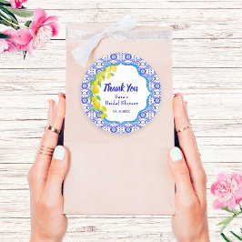 Pegatina Redonda Agradecimiento Redondo Novia Acuarela Limones Amal